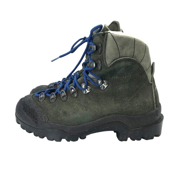 MONTRAIL Hiking Boots Womens 7.5/38.5 Green Leather Vibram Sole Made In Italy - Picture 3 of 16